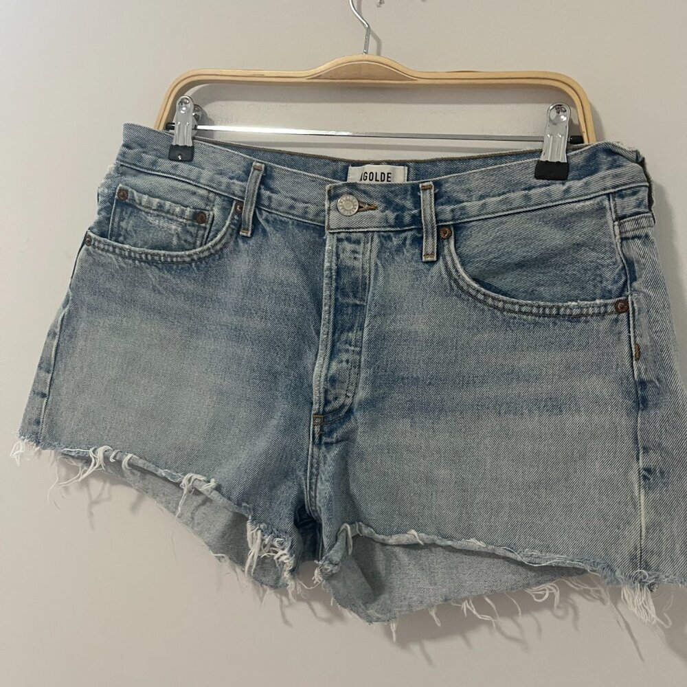 Agolde '90s Cutoff Denim Shorts Size 31 - Picture 2 of 6